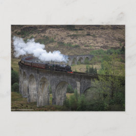 Cartão Postal Velho comboio a vapor em Glenfinnan Viaduct