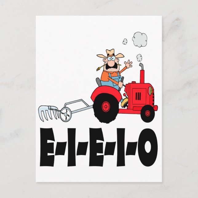 Cartão Postal velho desenho animado do macdonald eiério (Frente)