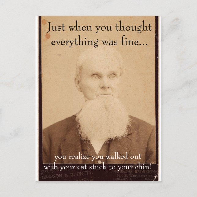 Cartão Postal Velho Homem Mau Cabelo (Frente)