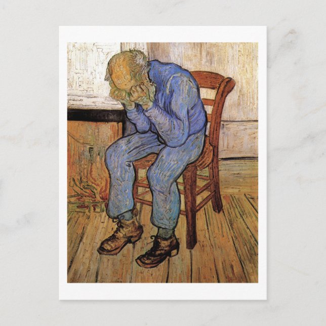 Cartão Postal Velho Homem na Tristeza Van Gogh, Belas Artes (Frente)