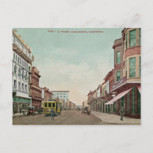 Cartão Postal Velho Sacramento J. Street