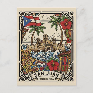 Cartão Postal Velho San Juan Porto Rico Viagem
