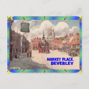 CARTÃO POSTAL VELHO YORKSHIRE - O LUGAR DE MERCADO - BEVERLEY