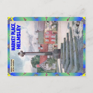 CARTÃO POSTAL VELHO YORKSHIRE - O LUGAR DE MERCADO - HELMSLEY