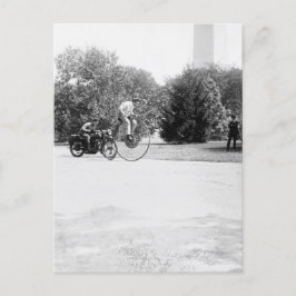 Cartão Postal Velocipede e Motocicleta