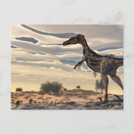 Cartão Postal Velociraptor dinossauro - renderização 3D