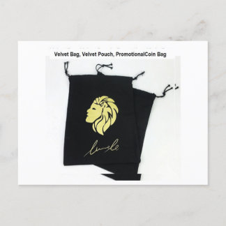 Cartão Postal Velvet Coin Bag, Velvet Pouch, Bolsas de logotipo