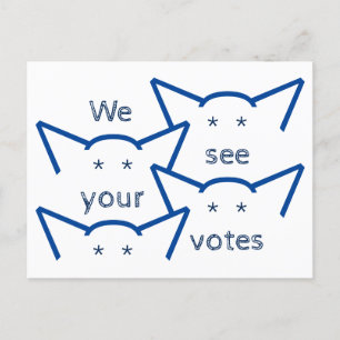 Cartão Postal Vemos Votar O Congresso Pussy Power Cat Ears