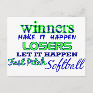 Cartão Postal Vencedores.Softball de distância rápida