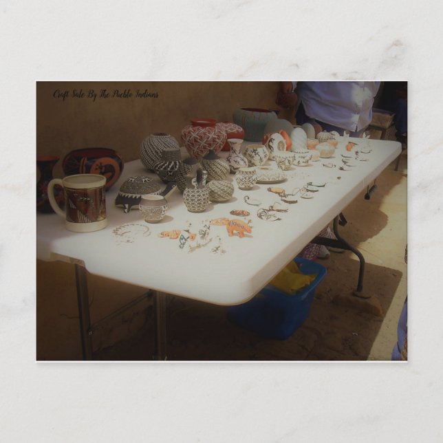 Cartão Postal Venda de Artesanato pelos Índios Pueblo (Frente)