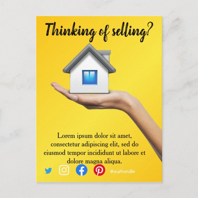 Cartão Postal venda de correio de referência marketing imobiliár (Frente)