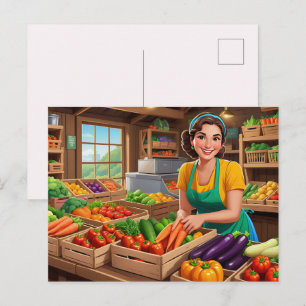 Cartão Postal Vendedor de legumes divertido para qualquer finali