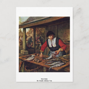 Cartão Postal Vendedor De Peixes Por Ostade Adriaen Van