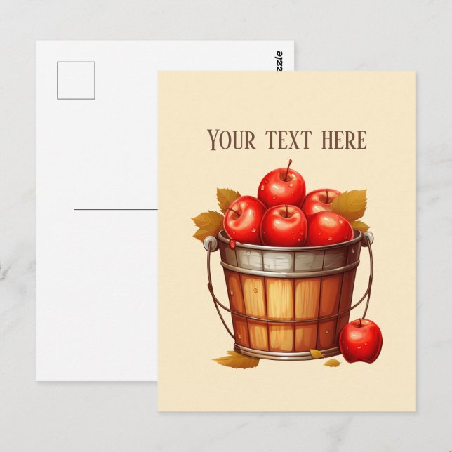 Cartão Postal Vendedores de maçã fofos personalizáveis  (Frente/Verso)