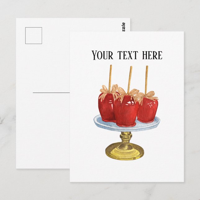 Cartão Postal Vendedores de maçãs doces fofos personalizáveis  (Frente/Verso)