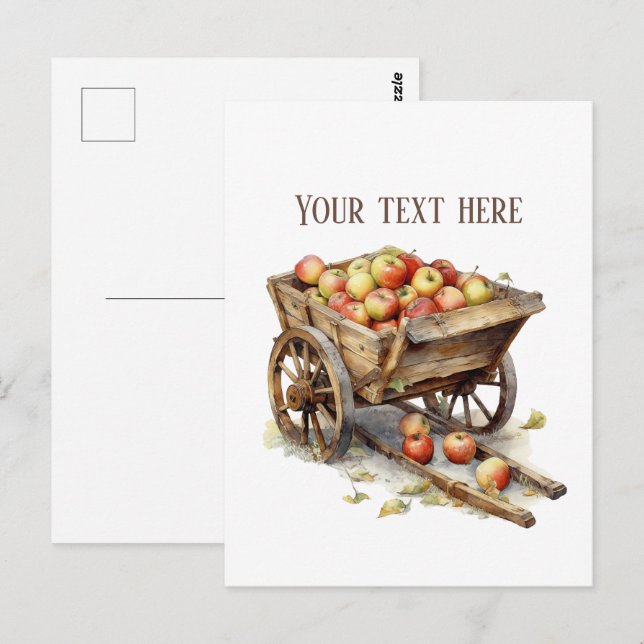 Cartão Postal Vendedores de maçãs fofos personalizáveis  (Frente/Verso)