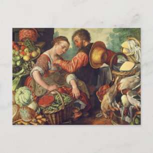 Cartão Postal Vendendo legumes, 1567 (óleo na canvas)