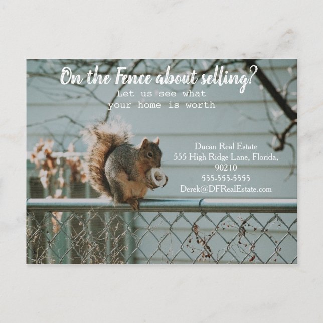 Cartão Postal vendendo venda de marketing imobiliário de referên (Frente)