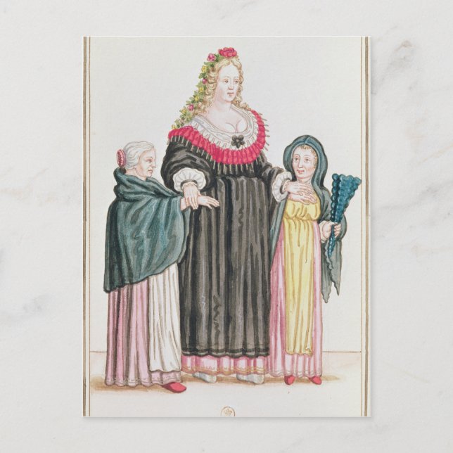 Cartão Postal Venetian Courtesan (Frente)