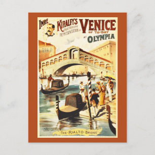 Cartão Postal Vêneto Vintage de hoje, ponte de Rialto
