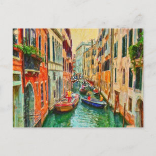 Cartão Postal Veneza Canal Veneza Itália