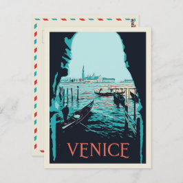 Cartão Postal Veneza da ilustração Piazza San Marco Itália Po