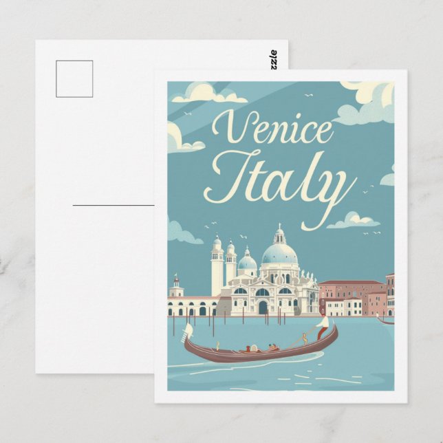 Cartão Postal Veneza Itália Antigo Lugar de Viagem Famoso (Frente/Verso)