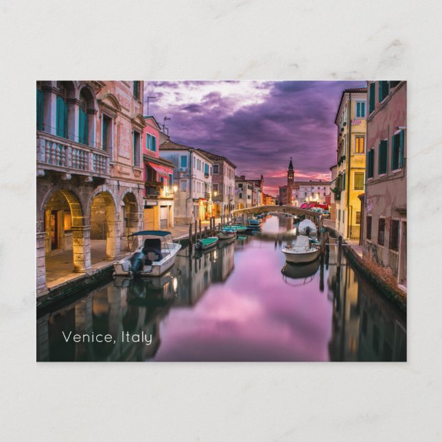 Cartão Postal Veneza, Itália Canal Cênico e Arquitetura Veneza (Frente)