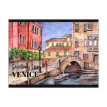 Veneza Itália Caneta e Aguada Aquarela