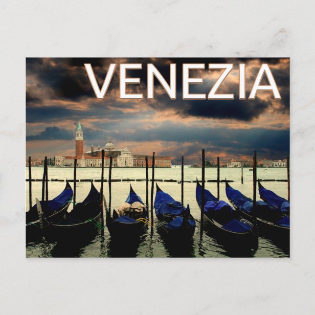 Cartão Postal Veneza Itália Gôndolas Venezia (Frente)