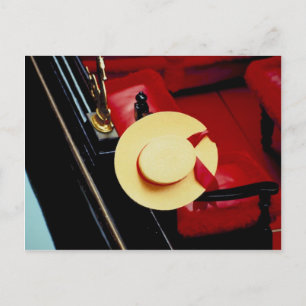 Cartão Postal Veneza Itália Gondoliers Hat ~ Romance Italiano