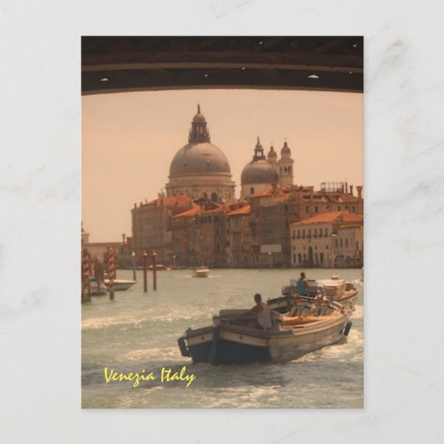 Cartão Postal Veneza Itália Grande Canal Vintage  (Frente)