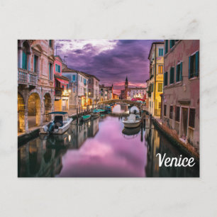 Cartão Postal Veneza Itália Modelo Texto e Imagem