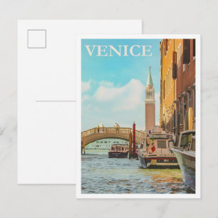 Cartão Postal Veneza Itália Viagem Antiga