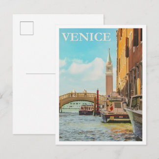 Cartão Postal Veneza Itália Viagem Antiga 