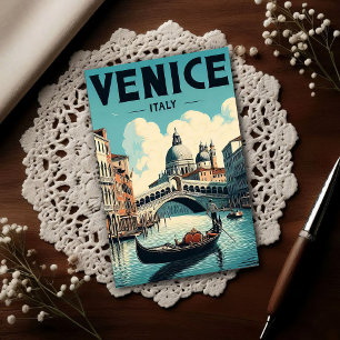 Cartão Postal Veneza Itália Viagem Vintage