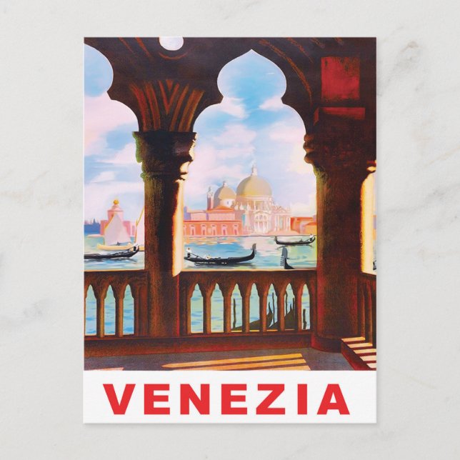 Cartão Postal Veneza, Itália. Vista do terraço (Frente)