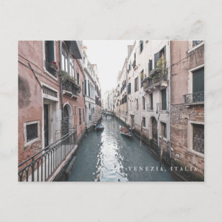 Cartão Postal Venezia, canal de água Italia viagem Itália — cart