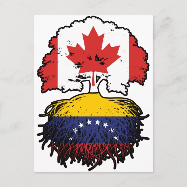 Cartão Postal Venezuela Raízes venezuelanas canadenses (Frente)