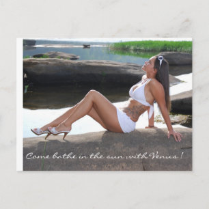 Cartão Postal Venha tomar banho ao sol com Vênus!