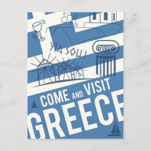 Cartão Postal Venha visitar a Grécia