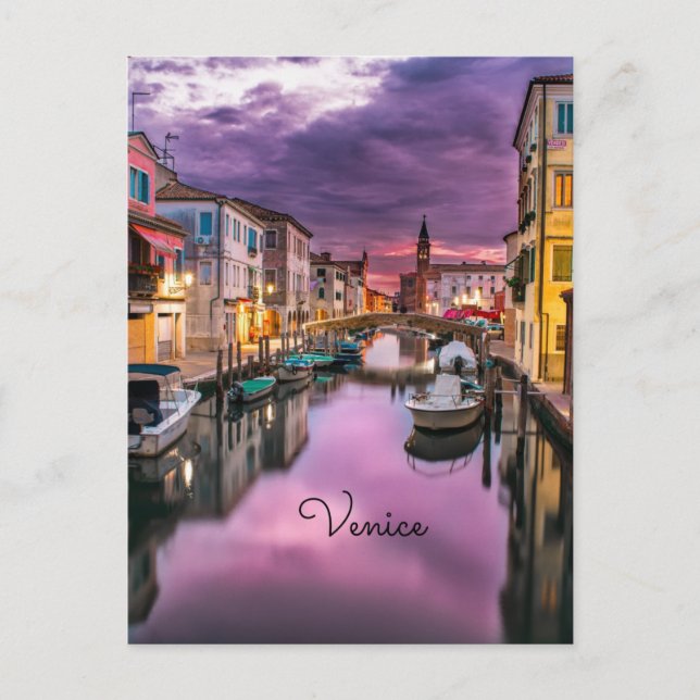 Cartão Postal Venice, colorful scenic photograph, (Frente)