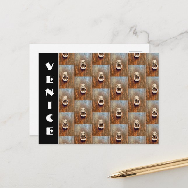 Cartão Postal Venice Door Knocker (Frente/Verso In Situ)