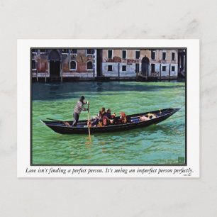 Cartão Postal Venice Gnadola & Canal com Cotação de Amor