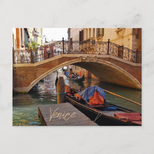 Cartão Postal Venice Itália Canal Boat Viagem