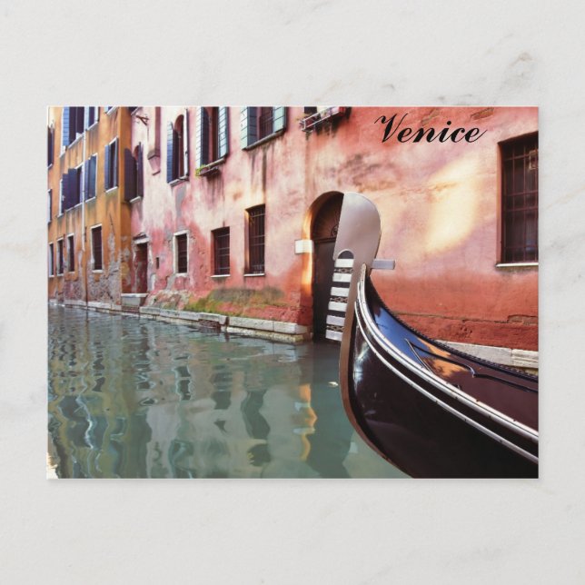 Cartão Postal Venice Itália Canal Gondola (Frente)