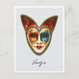 Cartão Postal Venice Itália Carnaval Gatto Mascarada Mask