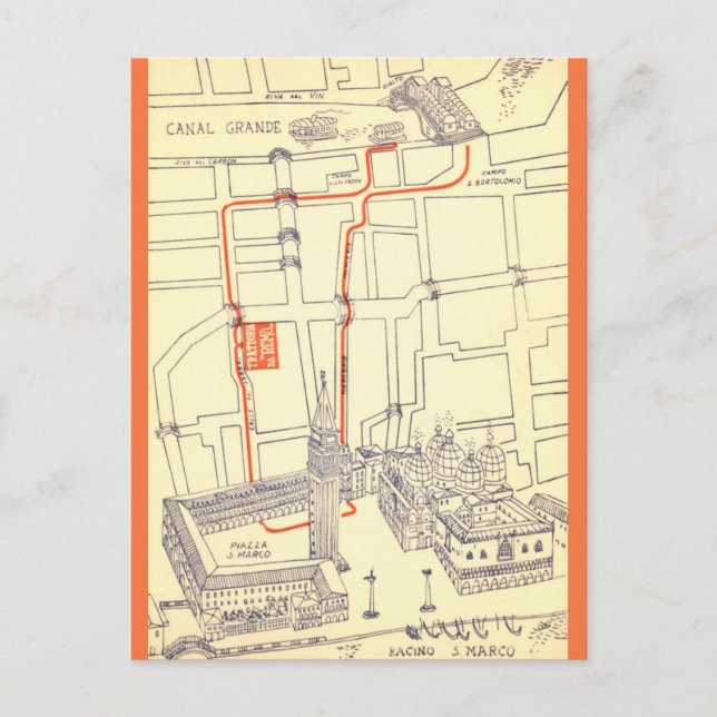 Cartão Postal Venice Itália Grande Canal Vintage Postcard (Frente)