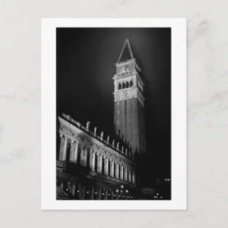 CARTÃO POSTAL VENICE SAN MARCO TOWER NA NOITE B/W