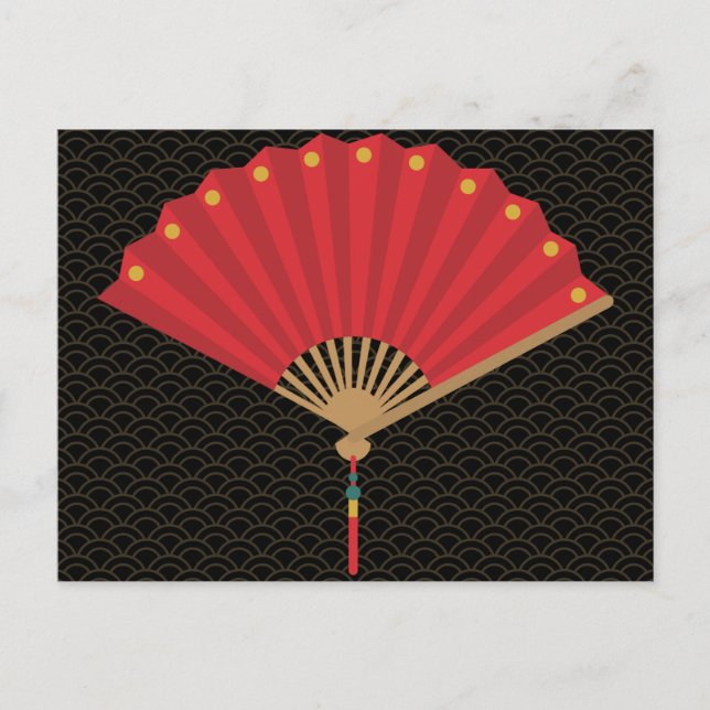 Cartão Postal Ventilador Chinês Ano Novo (Frente)